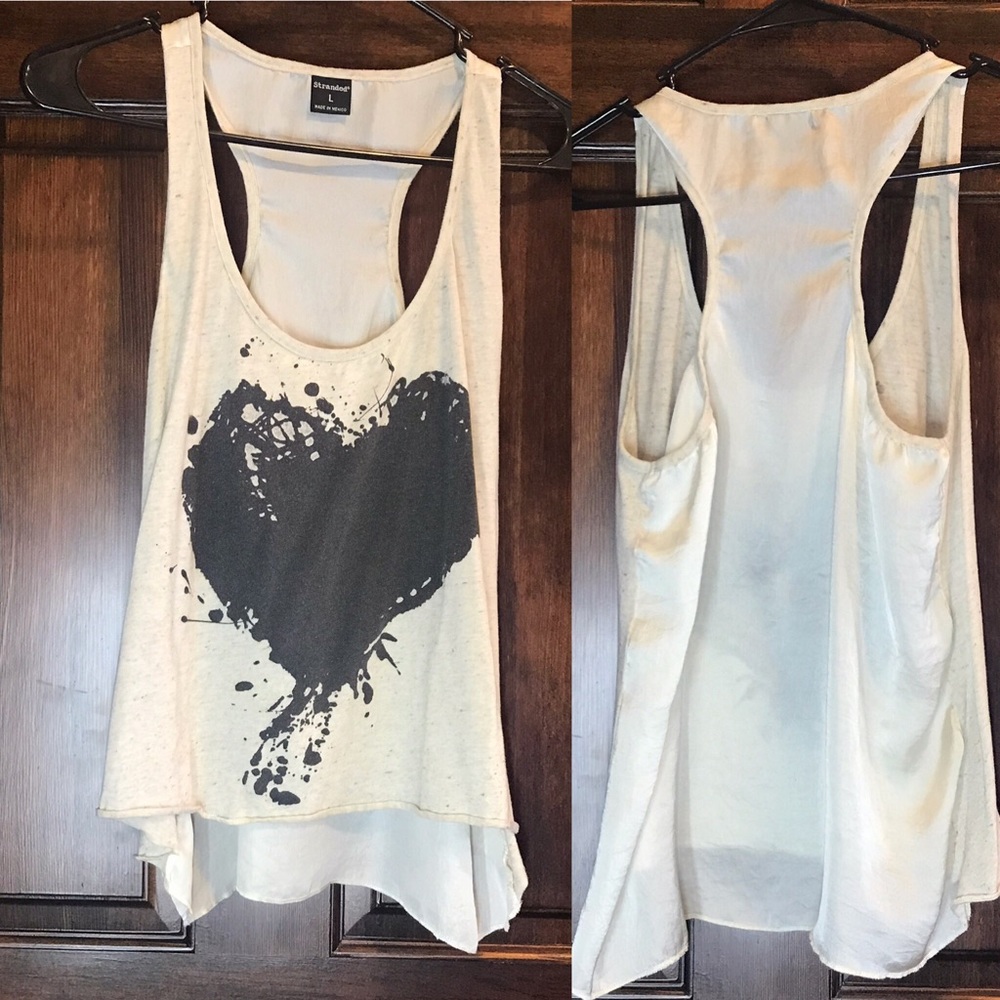 Cute heart High low tank top